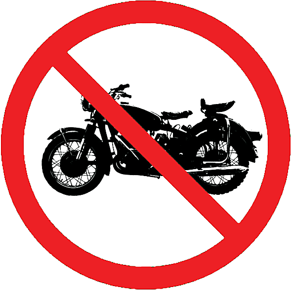 Clip Art Of A No Motorcycles Allowed Sign - No Guns T Shirt (600x609)