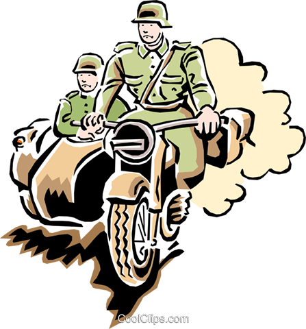 Motorcycle In War - Motorcade Clipart (447x480)