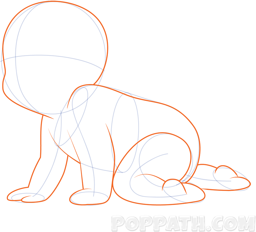 How To Draw A Baby Crawling Pop Path - Cartoon (1000x1000)
