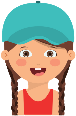 Happy Girl Cartoon Design - Cabeza De Niña (431x550)