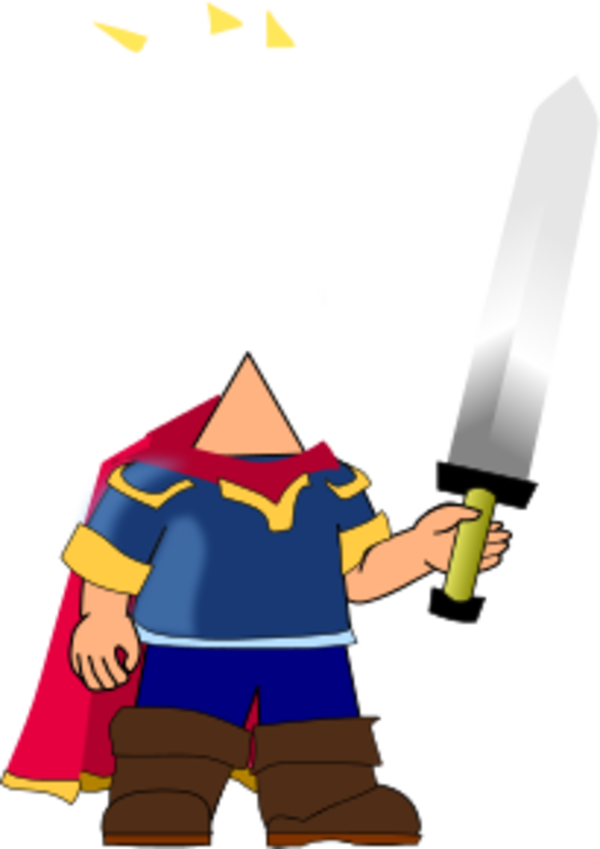 Knight Sword Clip Art - Man With Sword Clipart (600x849)