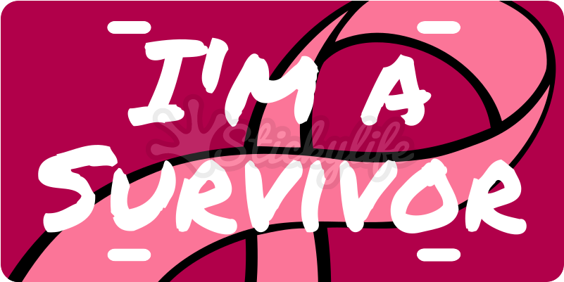 Breast Cancer Survivor License Plate - Sadness (800x800)