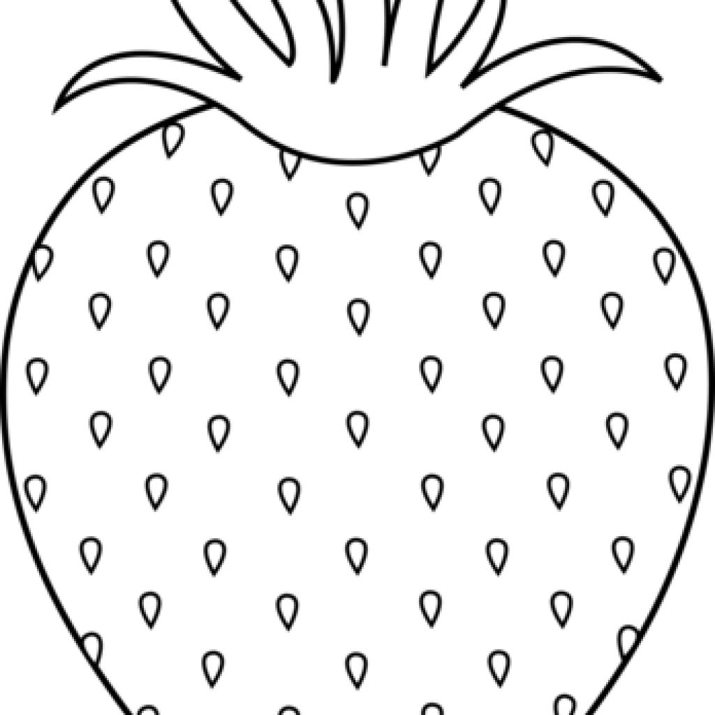 Strawberry Clipart Black And White Strawberry Clipart - Gotas Cuaderno De Malla De Puntos: Volume 5 (barcelona) (1024x1024)
