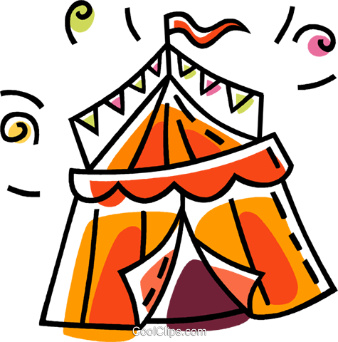 Circus Tent Royalty Free Vector Clip Art Illustration - Circus Tent (475x480)