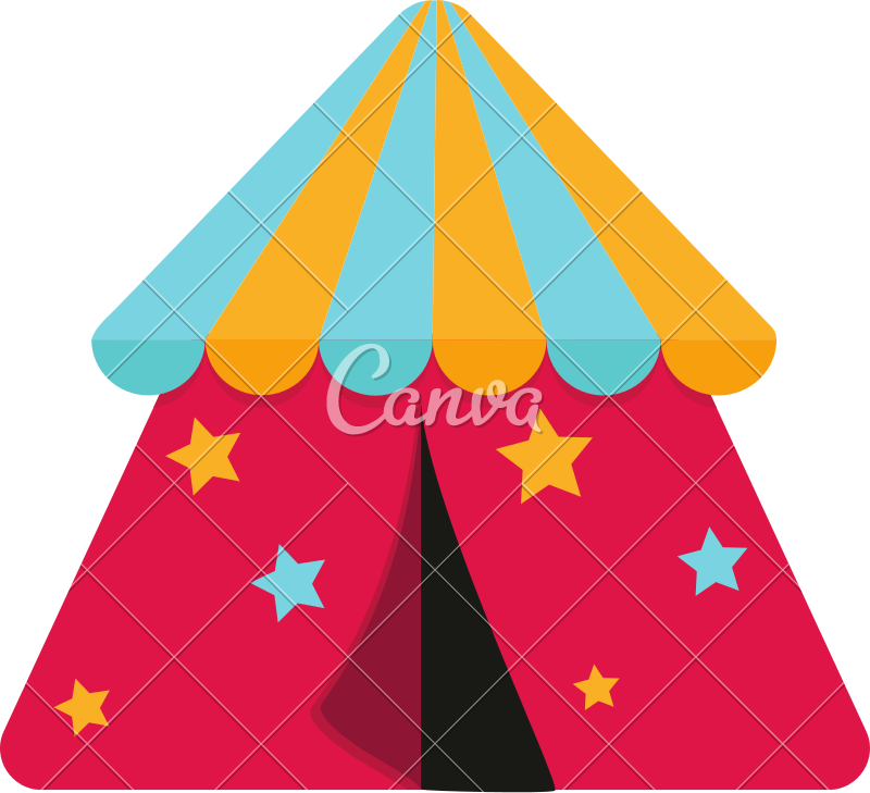 Colorful Circus Tent Vector - Military Thank You Cards (800x729)
