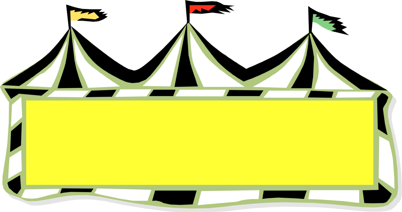 Vector Illustration Of Circus Tent Traditional 'big - Carnival Tent (1326x700)
