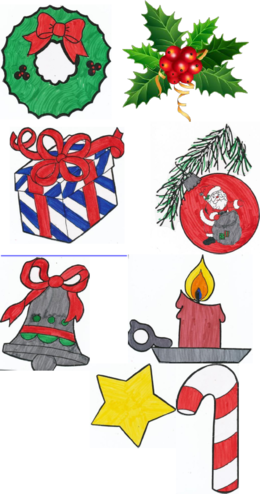 Christmas Crafts Clipart - 5 Symbols Of Christmas (260x494)