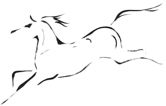 Yes To Celebrating & Honoring The Horse - Line Art (555x369)