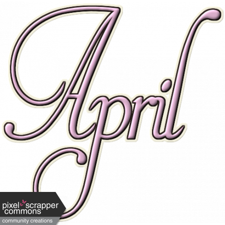 April Word Art - Digital Scrapbooking - Full Size PNG Clipart Images ...