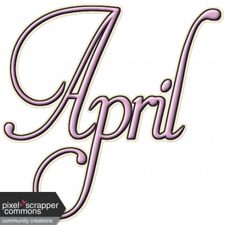 April Word Art - Digital Scrapbooking (456x456)