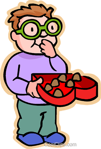 Boy With Valentine Chocolates Royalty Free Vector Clip - Clip Art (326x480)