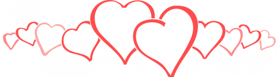 Download Valentines Png Clipart Valentine's Day Clip - Row Of Hearts (900x249)