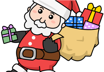 Santa Claus Clip Art - Cartoon Cute Christmas Santa (450x300)