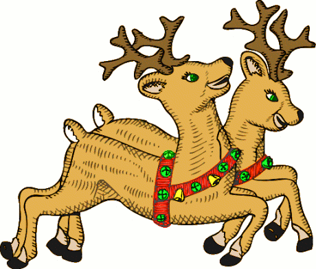 Funny Christmas Reindeer Clipart - Clipart Of Reindeer (460x392)