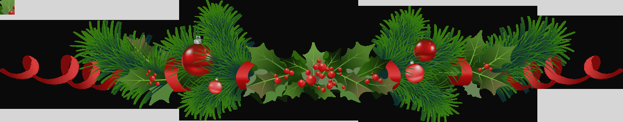 Clip Art Transparent Christmas Pine Garland With Mistletoe - Garland (1280x251)