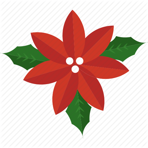 Christmas Leaf Png Christmas Flower Holly Leaf Mistletoe - Christmas Flower Icon (512x512)