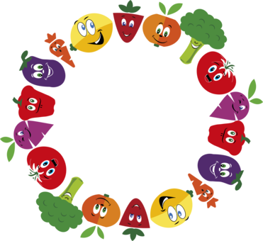 Fruit & Vegetables Fruits And Veggies Vegetables & - Fruits And Vegetables Frame (371x340)