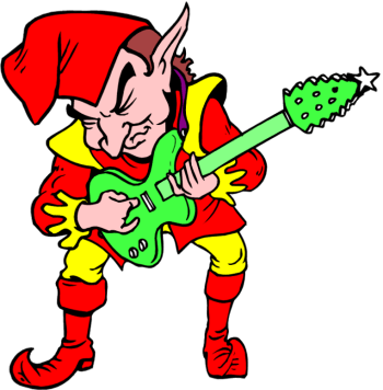 Rock N Roll Elf - Christmas Rocks Tile Coaster (350x356)