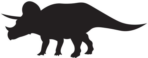 Dinosaurs Triceratops Silhouette Png Clip Art Image - Triceratops Clipart Black And White (600x237)