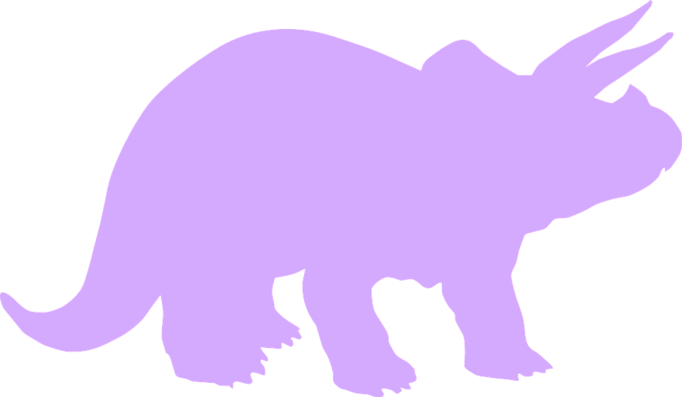 Triceratops Clipart Purple - Purple Triceratops Silhouette (960x559)