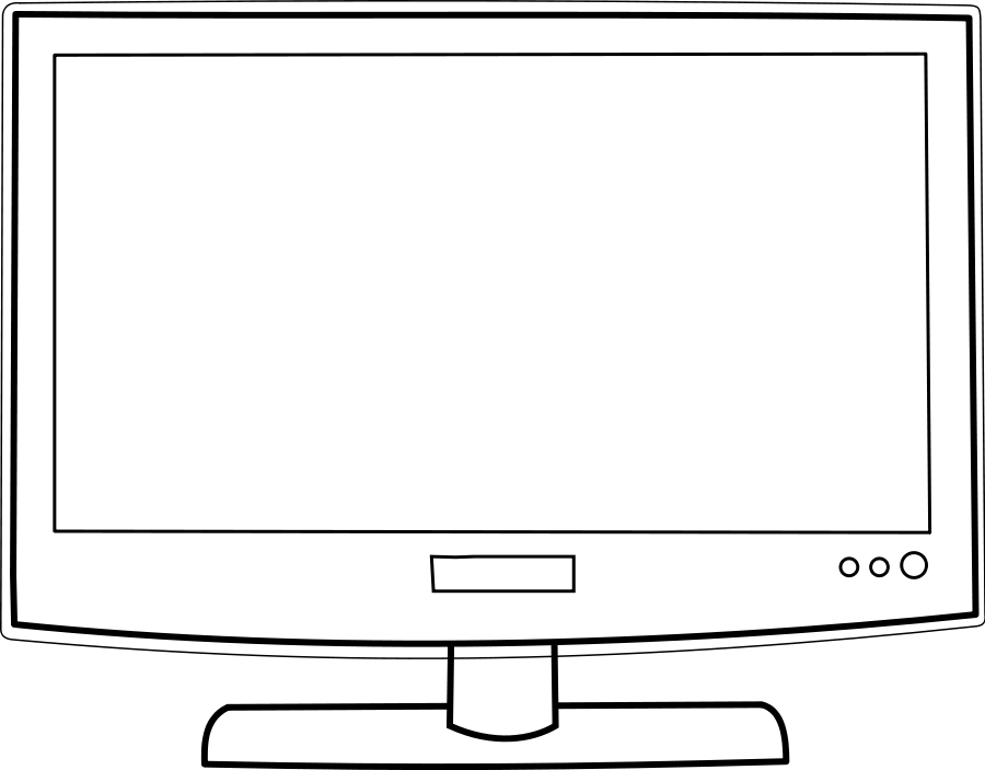 Clipart Of Television Black And White (900x703)