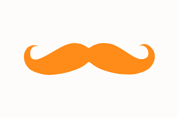 Orange Mustache Clip Art (600x400)