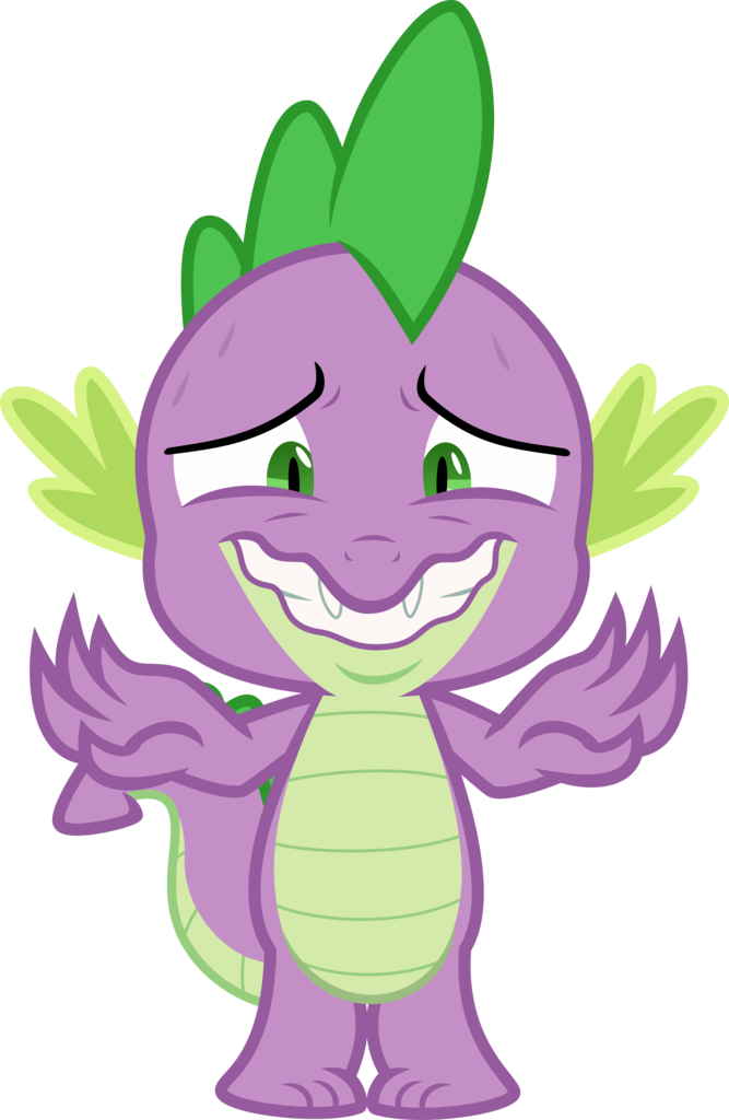 Sollace, Dragon, Nervous, Nervous Smile, Safe, Simple - Mlp Spike With Wings (667x1024)