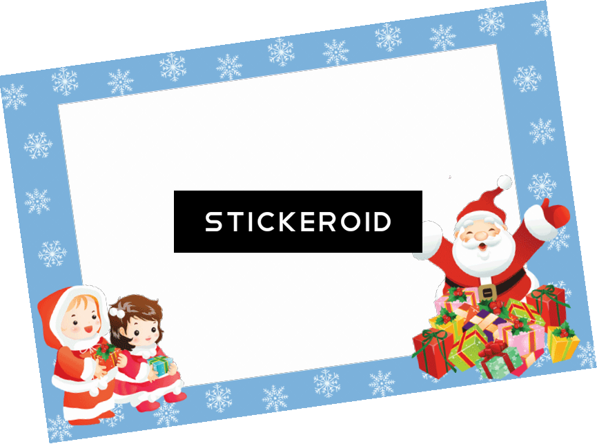 Merry Christmas Frame Circle - Weihnachtsfeld (addieren Sie Foto) Karte (865x643)