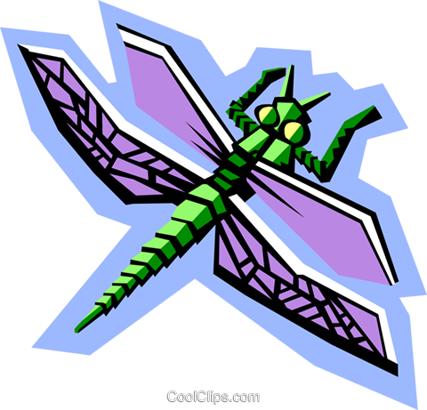 Stylized Dragonfly Royalty Free Vector Clip Art Illustration - Illustration (480x461)