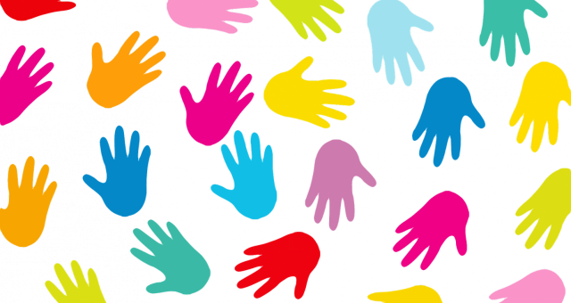 Promoting Diversity And Inclusion Within Your Workplace - Colourful Hand Prints Png (640x340)