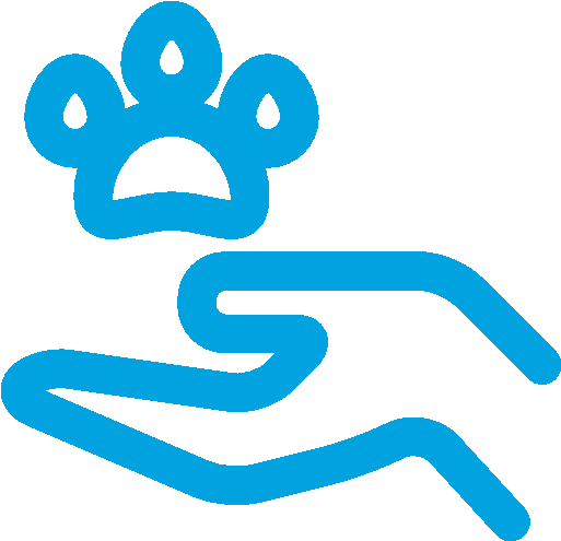 Paw Above An Open Hand Facing Palm Up - Icon (512x512)