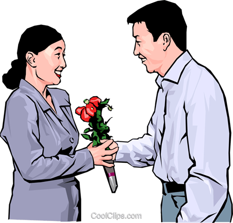 Realistic Clipart Woman - Boy Courting A Girl Clipart (480x459)