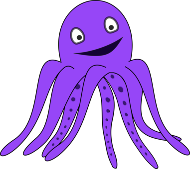 Octopus Black And White - Thing That Color Violet (381x340)