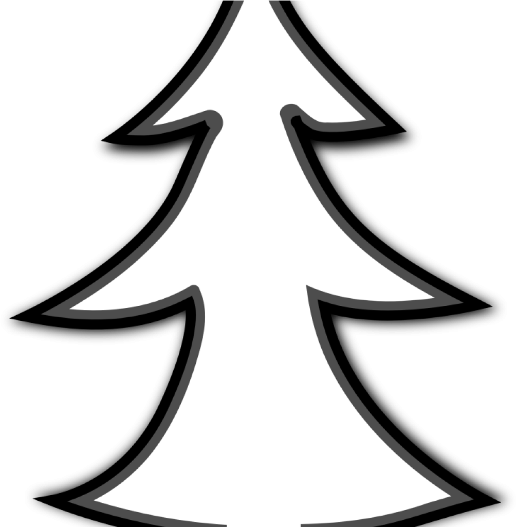 Tree Clipart Outline Clip Art Tree Outline Clipart - Black Christmas Tree Clipart (1024x1024)