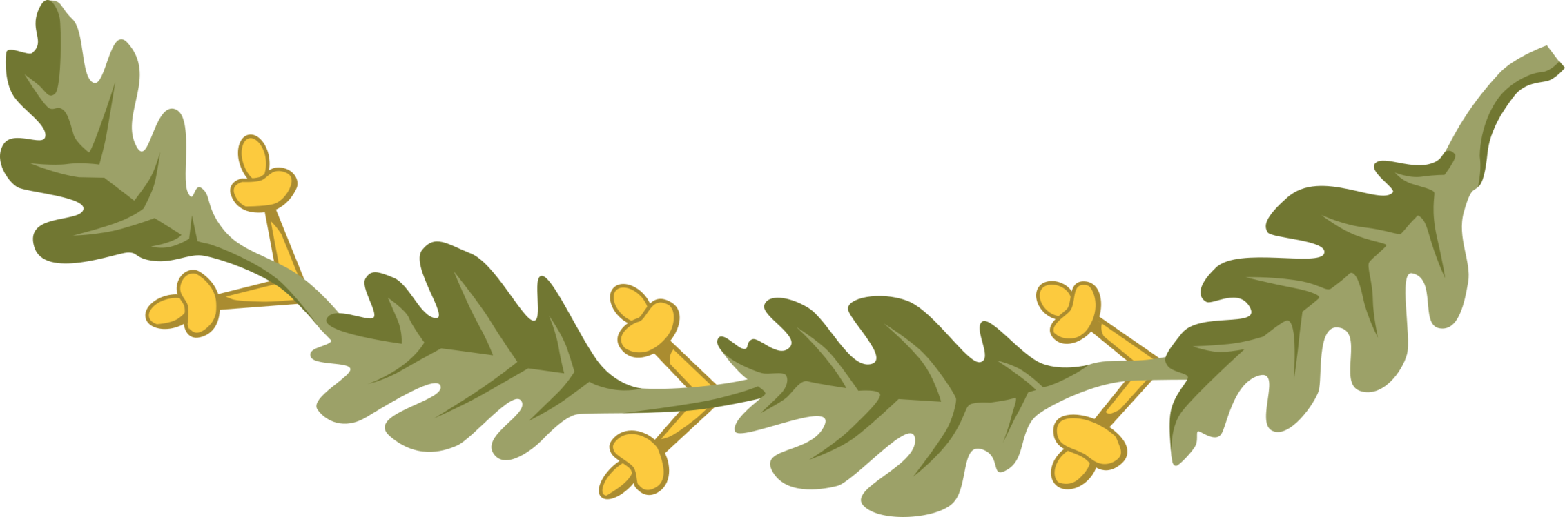 Oak Leaf Computer Icons Pixel Art Tree - Oak Branch Clip Art (2267x750)