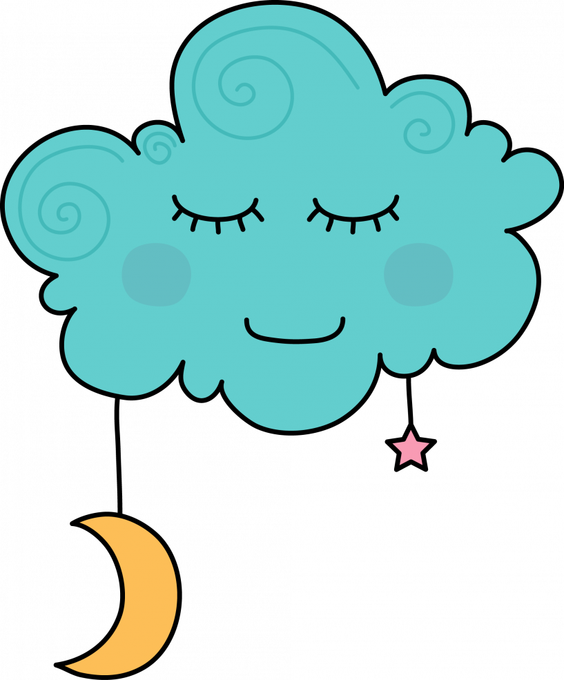Dreaming Clipart Cloud Cartoon - Sleeping Clouds Clipart (817x985)
