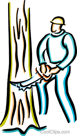 Chainsaw Clipart Tree Cutting - Man Cutting Down Trees (272x480)