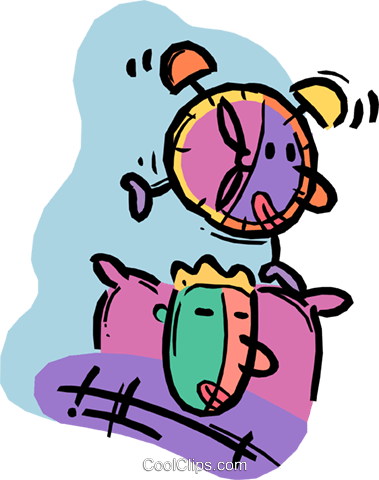 Person Sleeping, Alarm Clock Royalty Free Vector Clip - Bolt (379x480)