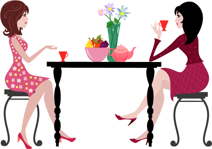 Clip Art - Having Coffee Cartoon (700x500)