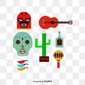 Mexican Style, Mexican Style, Cactus, Guitar Png And - Illustration (360x360)