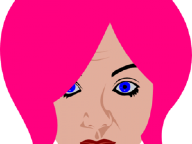 Pink Hair Clipart Cartoon - Clip Art (640x480)