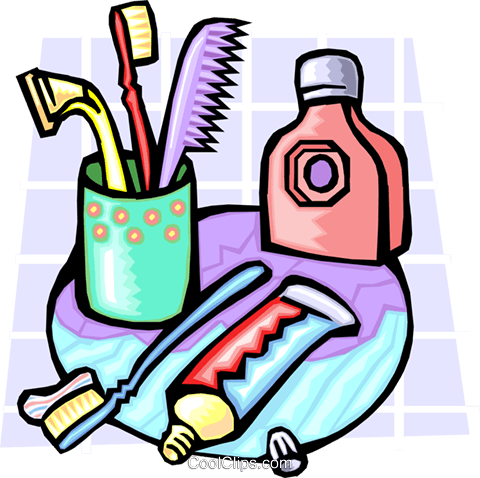 Artigos De Higiene Pessoal Livre De Direitos Vetores - Things Used To Clean Our Body (480x478)