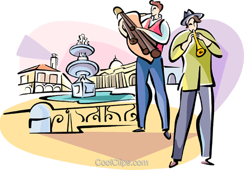 Italian Musicians Royalty Free Vector Clip Art Illustration - Cartoon (480x335)
