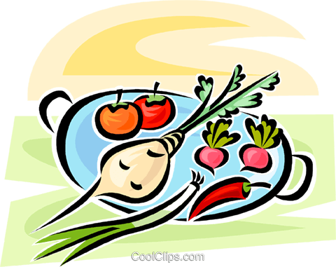Vegetables On A Platter Royalty Free Vector Clip Art - Vegetables On A Platter Royalty Free Vector Clip Art (480x381)