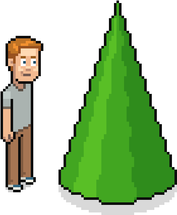 11-tree - Pixel Art Cone Shape (700x500)