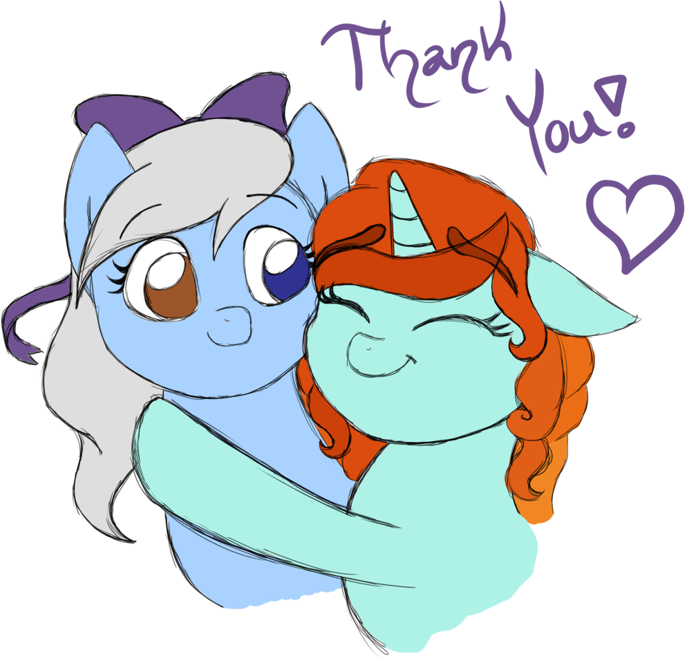 Mobubbles, Bow, Duo, Hug, Oc, Oc - Cartoon (1024x956)