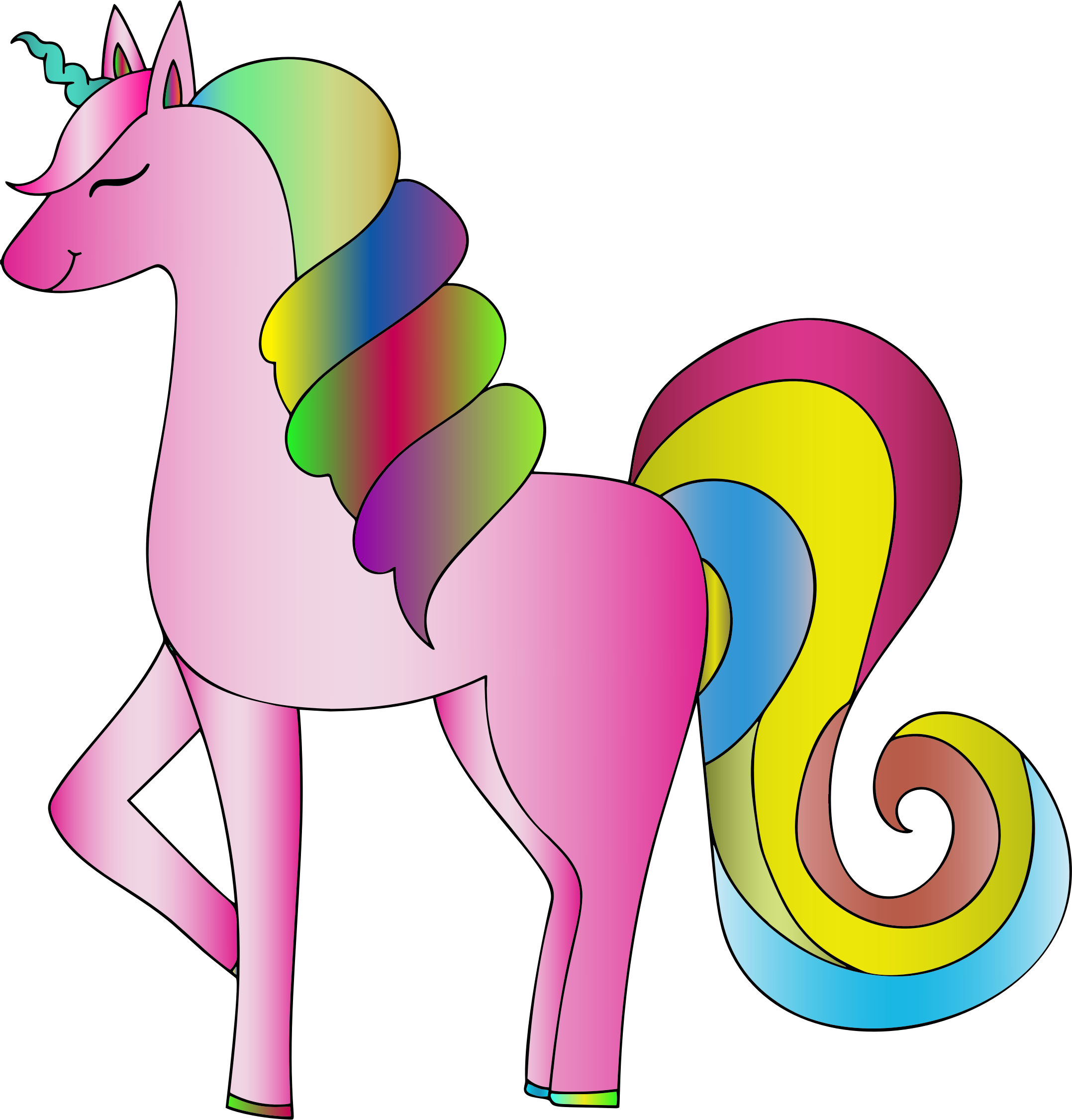 Big Image - Unicorns Clip Art Colors (2155x2252)