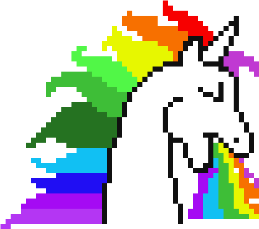 Unicorn - Puking Unicorn Pixel Art (540x480)