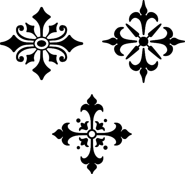 Ornamental Vignette Crosses At - Gambar Siluet Dan Vignet (600x563)