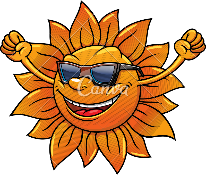 Fun Loving Tropical Sun In Sunglasses - Sole Con Gli Occhiali (800x679)